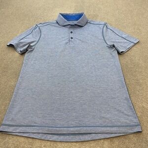 Lululemon Polo Shirt Mens Medium Light Blue Performance Golf Athletic Stretch